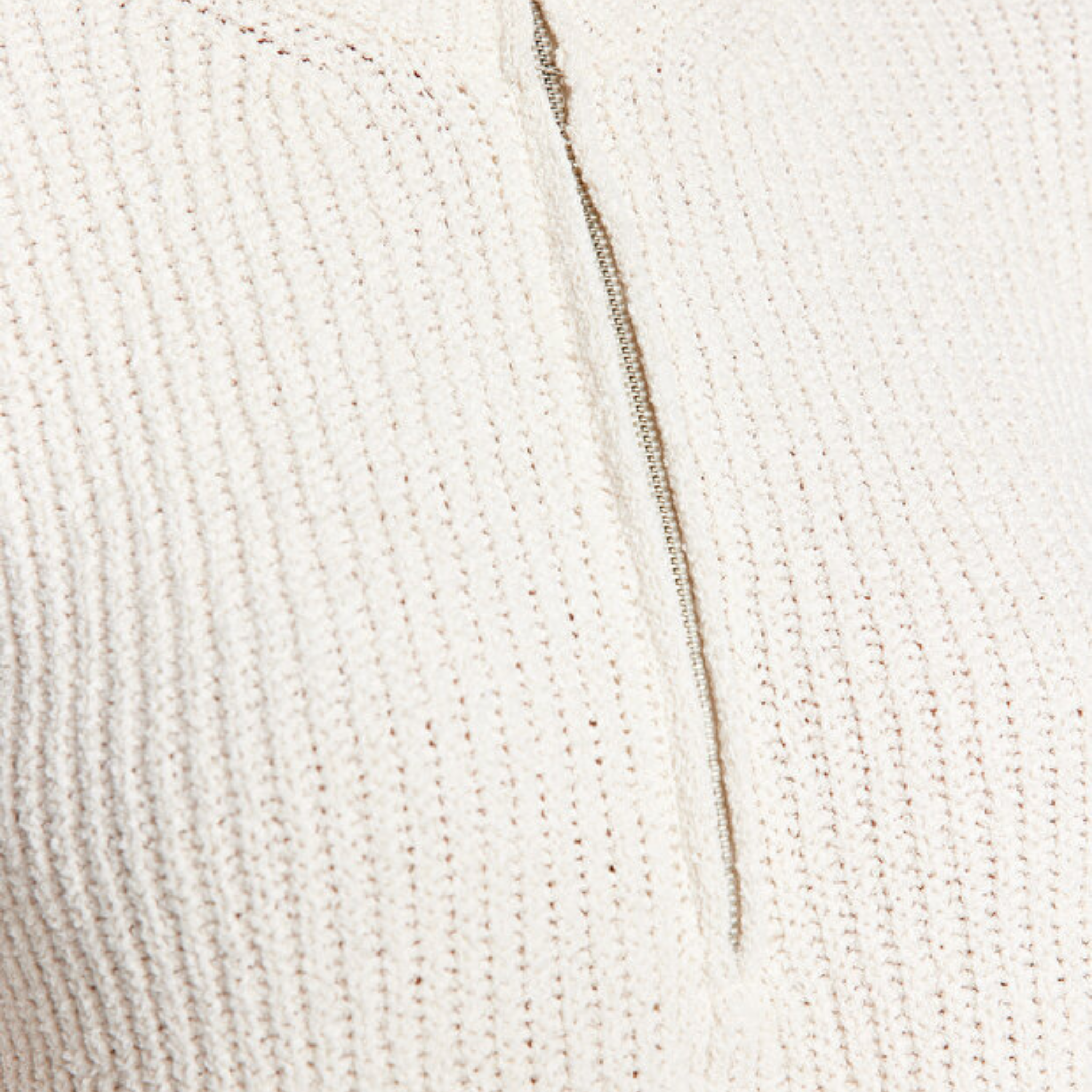 Calien & Carmel Fermuarlı Balıkçı Yaka Beyaz Kazak