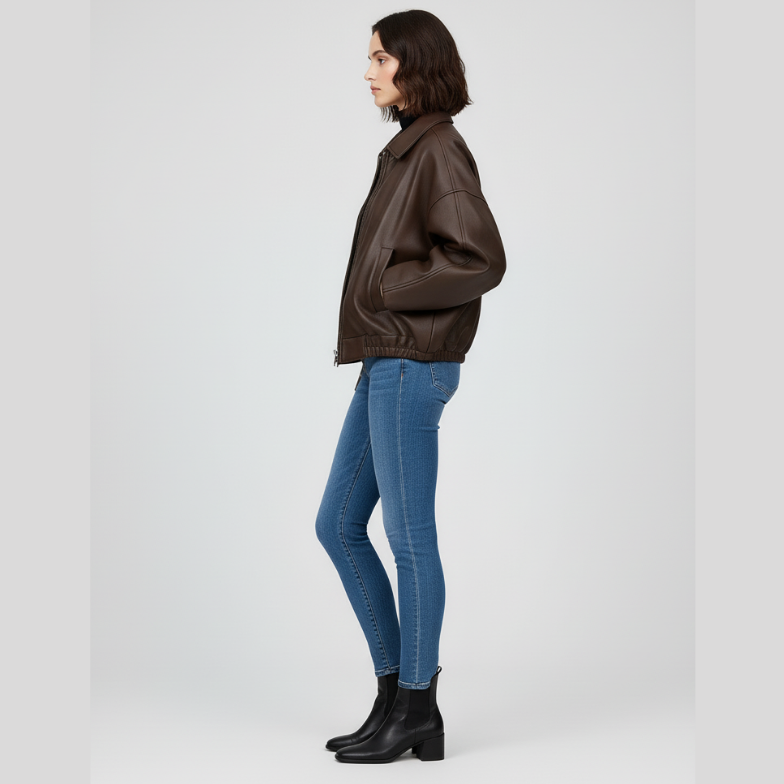 Calien&Carmel Kahverengi Artificial Deri Jackets