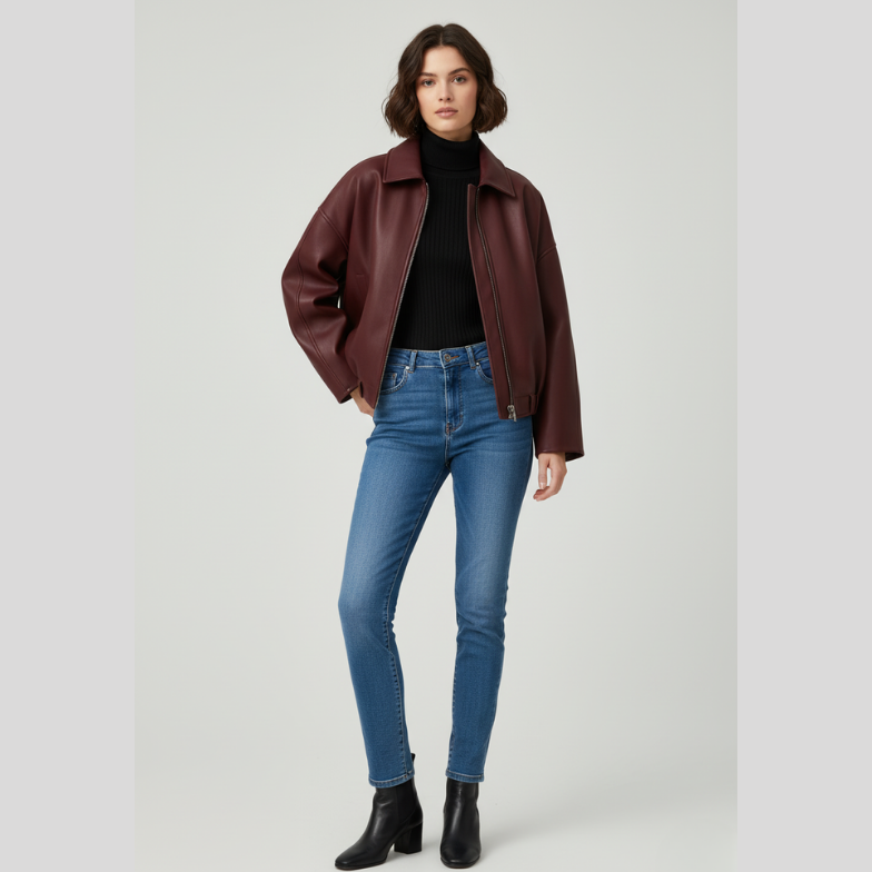 Calien&Carmel Bordo Artificial Deri Jackets