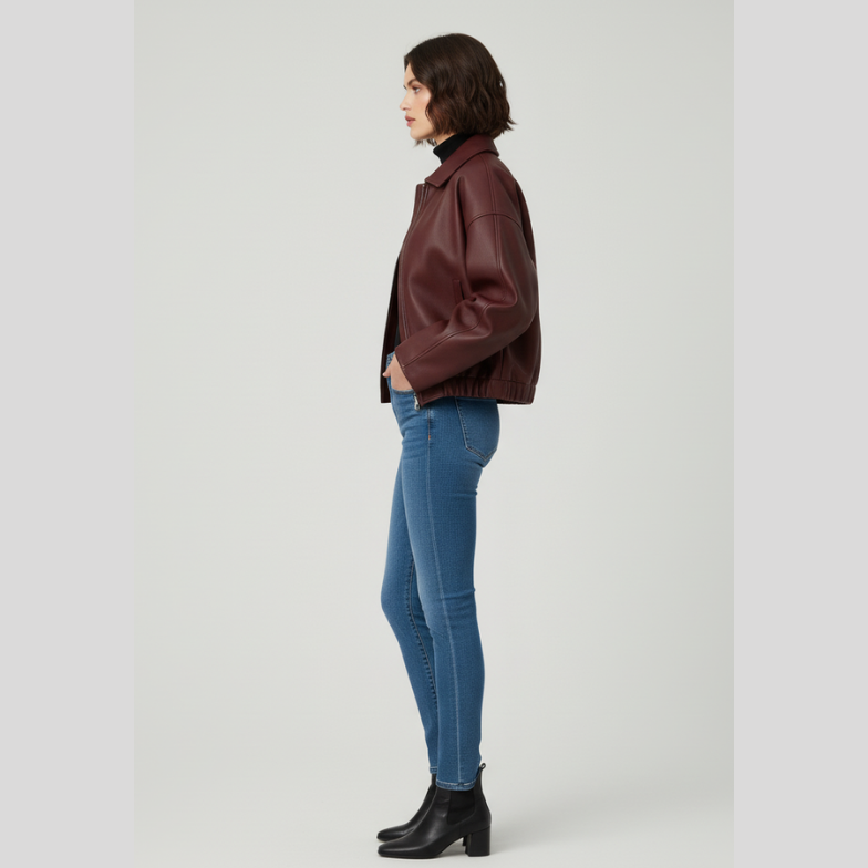 Calien&Carmel Bordo Artificial Deri Jackets