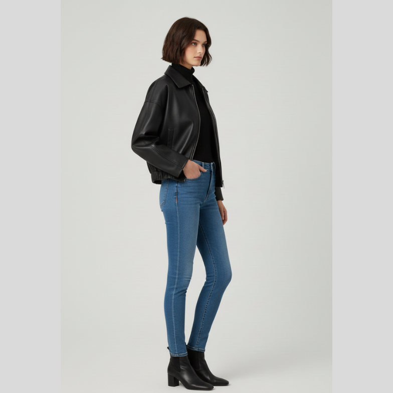 Calien&Carmel Siyah Artificial Deri Jackets