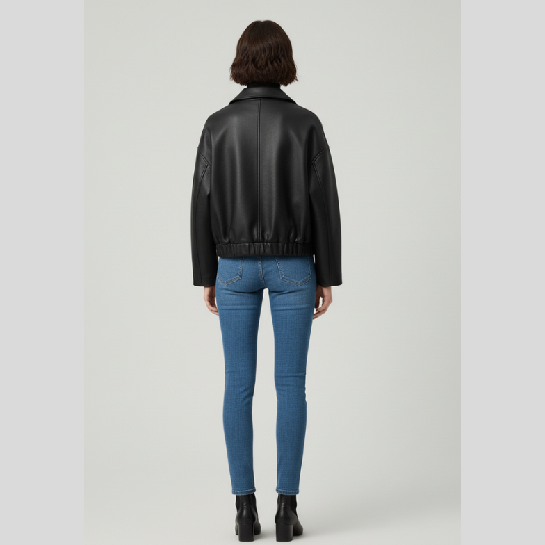 Calien&Carmel Siyah Artificial Deri Jackets