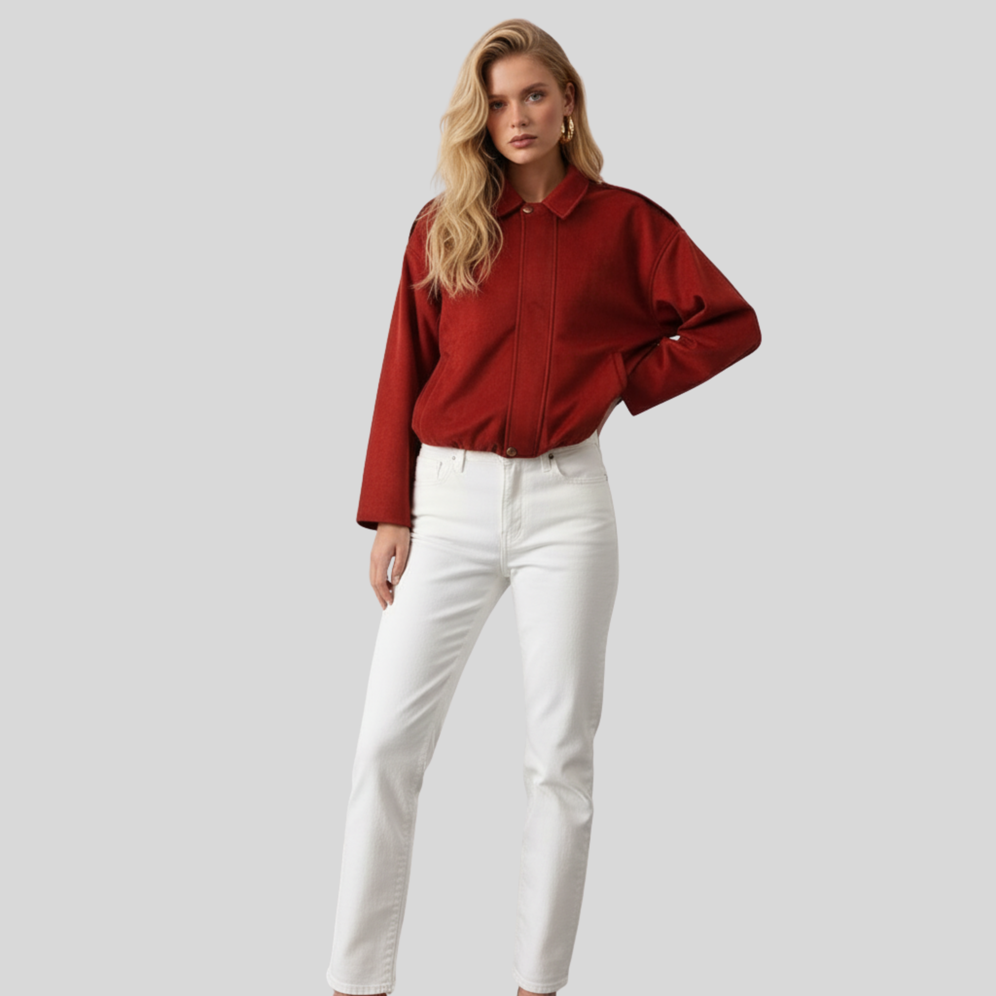 Calien&Carmel Bordo Süet Flight Ceket